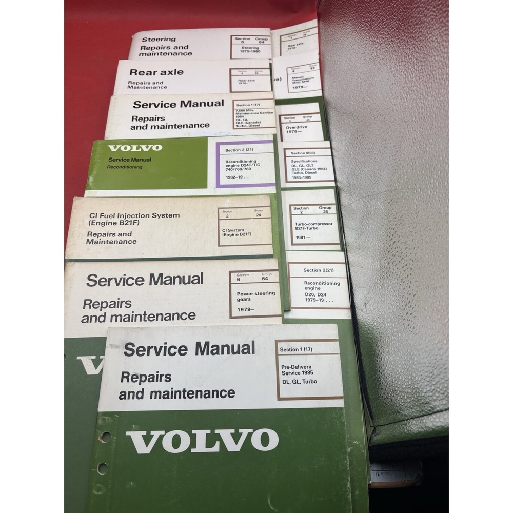 Volvo Factory Service Manual Green Book Lot of 13 240 740 760 780 VR1